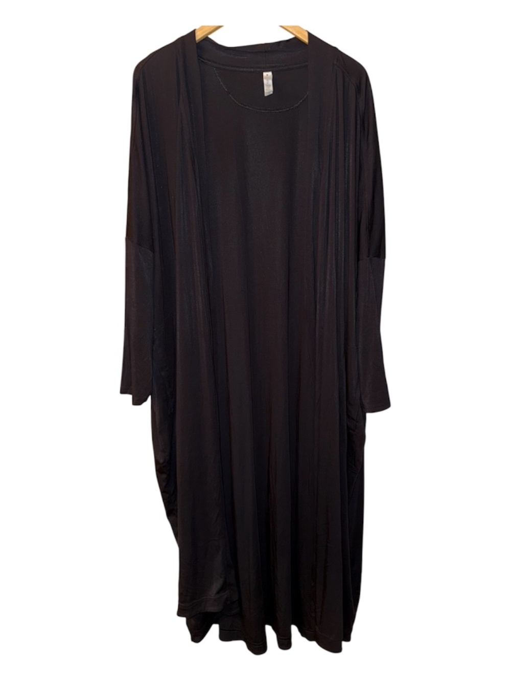 Athleta Black Modal Full Length Robe 3X 4X Open Duster